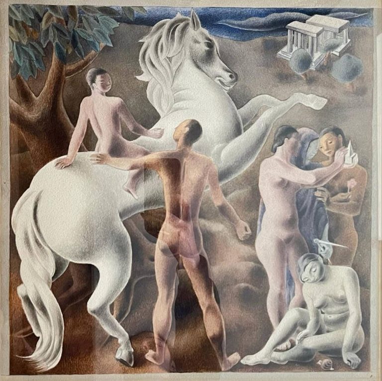 Paisaje Clásico con Caballo