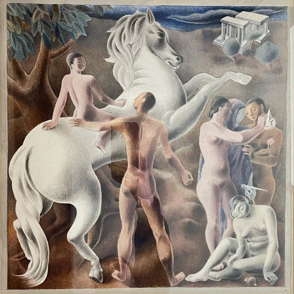 Paisaje Clásico con Caballo
