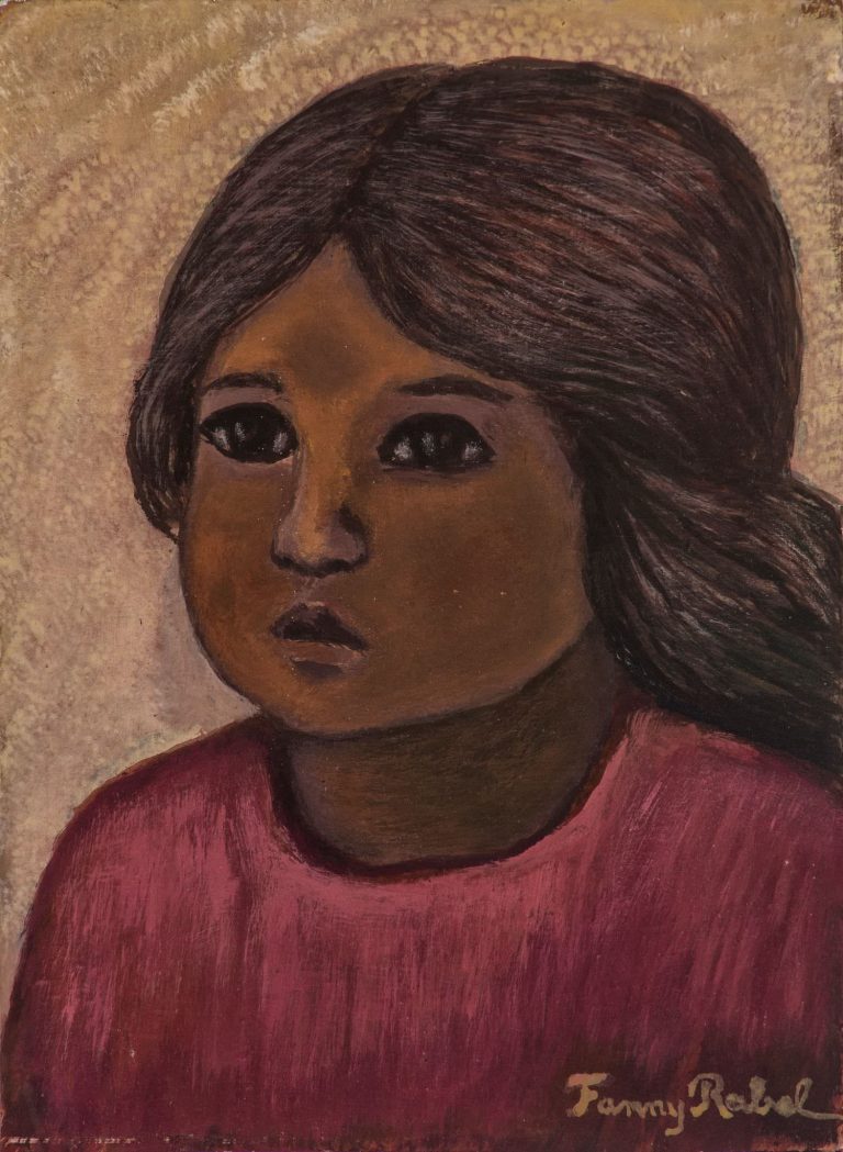 Niña con vestido rojo