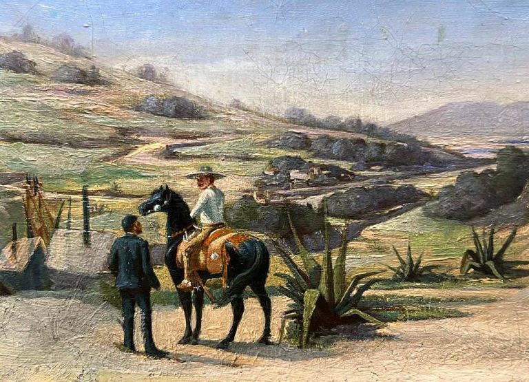 Paisaje con chinaco a caballo